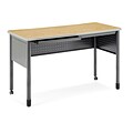 OFM Mesa Series Standing Height Training Table/Desk with Drawers 27.75 x 55.25, Oak (66141-OAK)