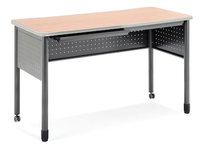 OFM Mesa Series Standing Height Training Table and Desk with Drawers, 27.75 X 59, Maple, (66151-MPL)