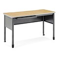 OFM Mesa Series Standing Height Training Table and Desk with Drawers, 27.75 X 59, Oak, (66151-OAK)