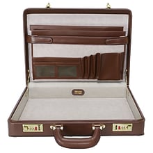 McKlein Daley Attache Briefcase, Top Grain Cowhide Leather, Brown (80434)