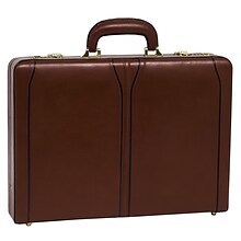 McKlein Lawson Attache Briefcase, Top Grain Cowhide Leather, Brown (80454)