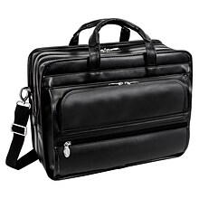 McKlein P Series Laptop Briefcase, Black Leather (86445)