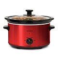 Elite 2-Quart Stainless Steel Oval Slow Cooker with 3 Heat Settings; Red (KM275XR)