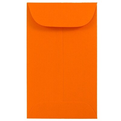 JAM Paper #3 Coin Business Colored Envelopes, 2.5 x 4.25, Orange Recycled, 25/Pack (356730538)