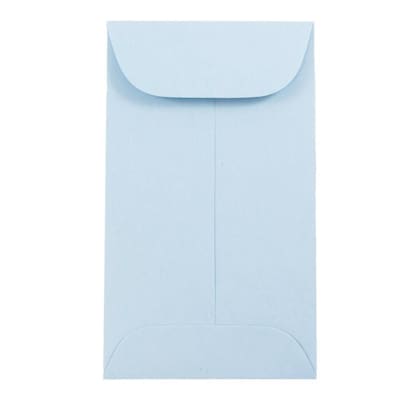 JAM Paper #3 Coin Business Envelopes, 2.5 x 4.25, Baby Blue, 25/Pack (356730542)