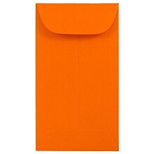 JAM Paper #6 Coin Business Colored Envelopes, 3.375 x 6, Orange Recycled, 25/Pack (356730558)