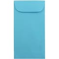 JAM Paper #7 Coin Business Colored Envelopes, 3.5 x 6.5, Blue Recycled, Bulk 500/Box (1526764H)