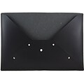 JAM Paper® Italian Leather Portfolio with Snap Closure, Legal Size, 10 1/4 x 14 3/4 x 3/4, Black, So