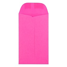 JAM Paper #3 Coin Business Colored Envelopes, 2.5 x 4.25, Ultra Fuchsia Pink, 25/Pack (356730535)