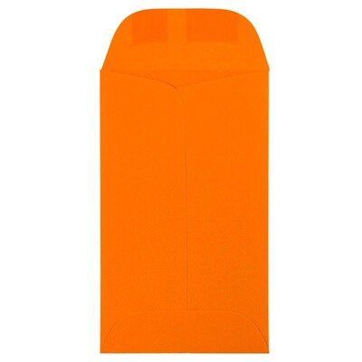 JAM Paper #3 Coin Business Colored Envelopes, 2.5 x 4.25, Orange Recycled, 25/Pack (356730538)