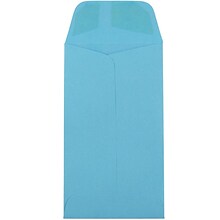 JAM Paper #5.5 Coin Business Colored Envelopes, 3.125 x 5.5, Blue Recycled, 100/Pack (356730549B)