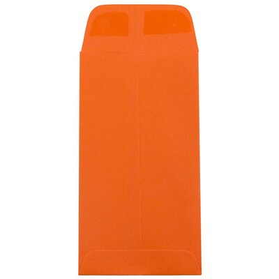 JAM Paper #7 Coin Business Colored Envelopes, 3.5 x 6.5, Orange Recycled, 25/Pack (1526755)