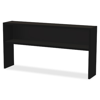 Lorell Modular Desk Series Black Stack-on Hutch, 72, Material: Steel, Finish: Black