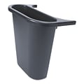 Rubbermaid Commercial Saddle Basket Recycling Bin, Rectangular, Black, 7 1/4w X 10 3/5d X 11 1/2h