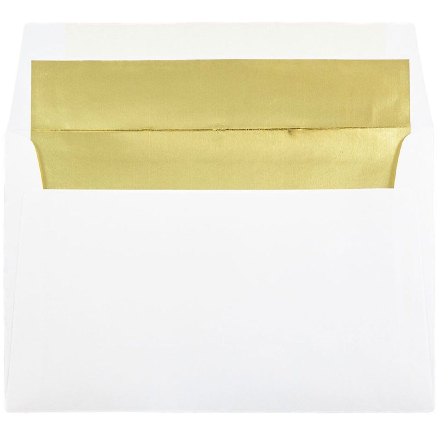 JAM Paper A9 Foil Lined Invitation Envelopes, 5.75 x 8.75, White with Gold Foil, 25/Pack (11572)