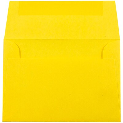 JAM Paper 4Bar A1 Colored Invitation Envelopes, 3.625 x 5.125, Yellow Recycled, 25/Pack (15801)