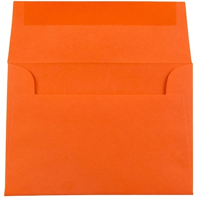 JAM Paper 4Bar A1 Colored Invitation Envelopes, 3.625 x 5.125, Orange Recycled, 25/Pack (15808)