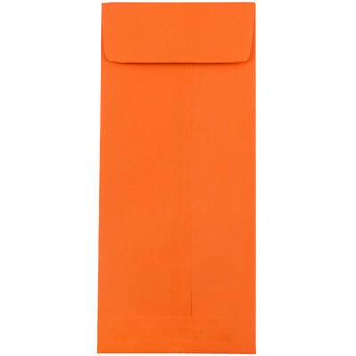 JAM Paper #10 Policy Business Colored Envelopes, 4 1/8 x 9 1/2, Orange Recycled, 25/Pack (15887)