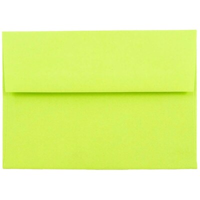 JAM Paper A6 Colored Invitation Envelopes, 4.75 x 6.5, Ultra Lime Green, 50/Pack (52610I)