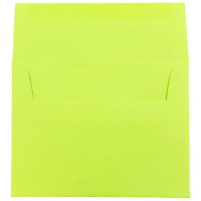 JAM Paper A6 Colored Invitation Envelopes, 4.75 x 6.5, Ultra Lime Green, 50/Pack (52610I)