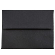 JAM Paper A2 Invitation Envelopes, 4.375 x 5.75, Black Linen, 25/Pack (64345)