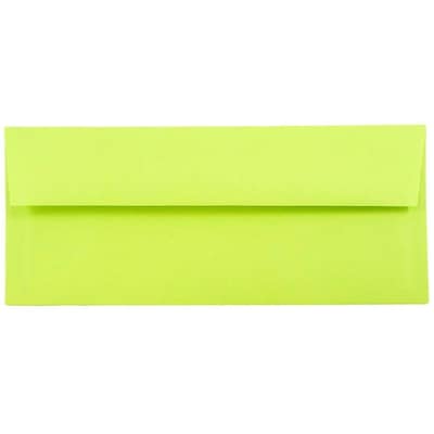 JAM Paper #10 Business Envelope, 4 1/8 x 9 1/2, Lime Green, 25/Pack (71091)