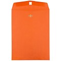 JAM Paper 9 x 12 Open End Catalog Colored Envelopes with Clasp Closure, Orange Recycled, 10/Pack (