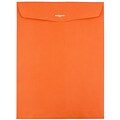 JAM Paper 9 x 12 Open End Catalog Colored Envelopes with Clasp Closure, Orange Recycled, 10/Pack (