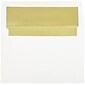 JAM Paper® A8 Foil Lined Invitation Envelopes, 5.5 x 8.125, White with Gold Foil, 25/Pack (3243664)