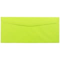 JAM Paper Open End #10 Window Envelope, 4 1/8 x 9 1/2, Ultra Lime Green, 50/Pack (5156480I)