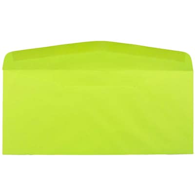 JAM Paper #10 Window Envelope, 4 1/8" x 9 1/2", Ultra Lime Green, 25/Pack (5156480)