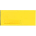 JAM Paper® #10 Business Window Envelopes, 4.125 x 9.5, Yellow Recycled, Bulk 500/Box (5156482H)