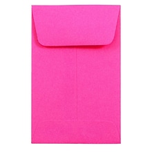 JAM Paper #1 Coin Business Colored Envelopes, 2.25 x 3.5, Ultra Fuchsia Pink, Bulk 500/Box (35292783