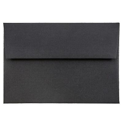 JAM Paper 4Bar A1 Invitation Envelopes, 3.625 x 5.125, Black Linen, 50/Pack (900919196I)