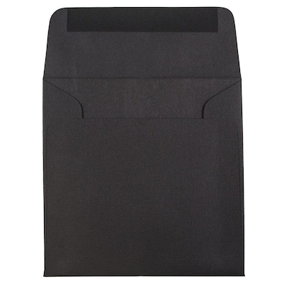 JAM Paper 5 x 5 Square Invitation Envelopes, Black Linen, 25/Pack (V01209)