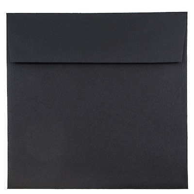 JAM Paper 9 x 9 Square Invitation Envelopes, Black Linen, 25/Pack (V01215)
