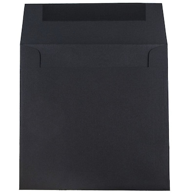JAM Paper 8.5 x 8.5 Square Invitation Envelopes, Black Linen, 25/Pack (V01214)