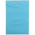 JAM Paper 6 x 9 Open End Catalog Colored Envelopes with Clasp Closure, Blue Recycled, 10/Pack (V01