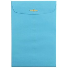 JAM Paper 6 x 9 Open End Catalog Colored Envelopes with Clasp Closure, Blue Recycled, 100/Pack (V012