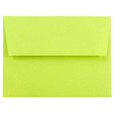 JAM Paper A2 Colored Invitation Envelopes, 4.375 x 5.75, Ultra Lime Green, Bulk 250/Box (WDBH610H)