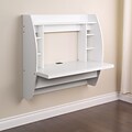 Prepac 42 Wall Mounted Floating Desk with Storage, White (WEHW-0200-1)