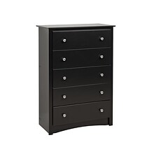 Prepac™ 45.25 Sonoma 5 Drawer Chest, Black (BDC-3345-K)