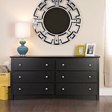 Prepac™ 29 Sonoma 6 Drawer Dresser, Black (BDC-6330-K)