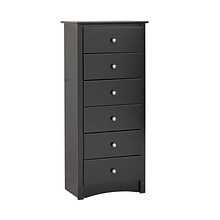 Prepac™ 53.25 Sonoma Tall 6 Drawer Chest, Black