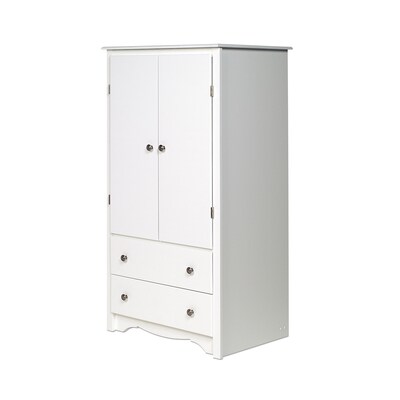 Prepac™ Monterey Composite Wood 2 Door 2 Drawer Armoire, White