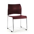NPS #8818-11-18 Plastic Cafetorium Chair, Burgundy/Chrome - 80 Pack