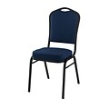 NPS #9354-BT Silhouette-Back Fabric Padded Stack Chair, Midnight Blue/Black Sandtex - 20 Pack