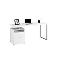 Monarch Specialties Computer Desk - 60L / White / Silver Metal ( I 7144 )