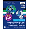 Pacon® Glitter Construction Paper, 9 x 11.5, Assorted Colors, 50 Sheets (PAC1000083)