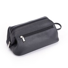 Royce Leather Toiletry Travel Wash Bag Pebbled (259-BLK-6)